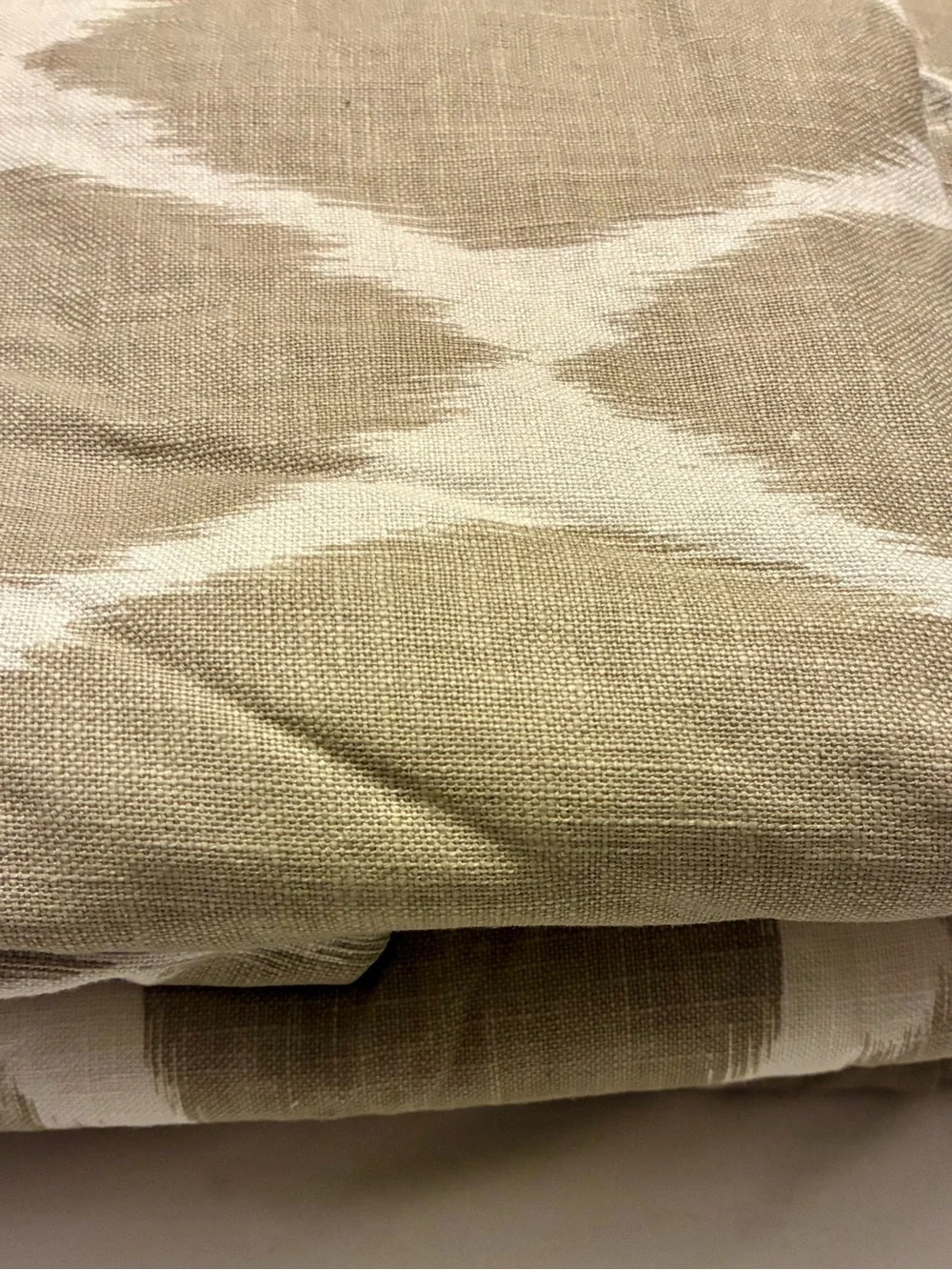 West Elm Ikat Ogee Linen Curtains - Taupe/Cream 48